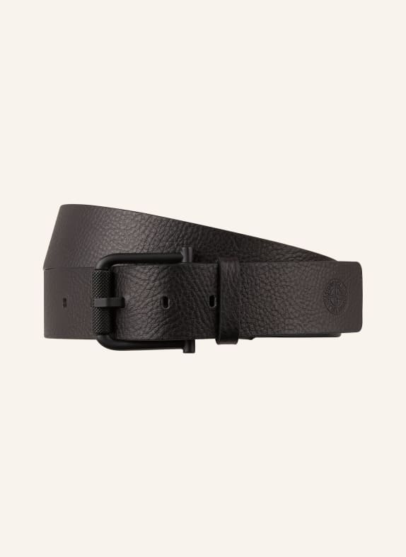 STONE ISLAND Leather belt BLACK