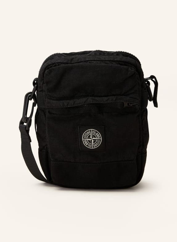 STONE ISLAND Crossbody bag made of linen BLACK