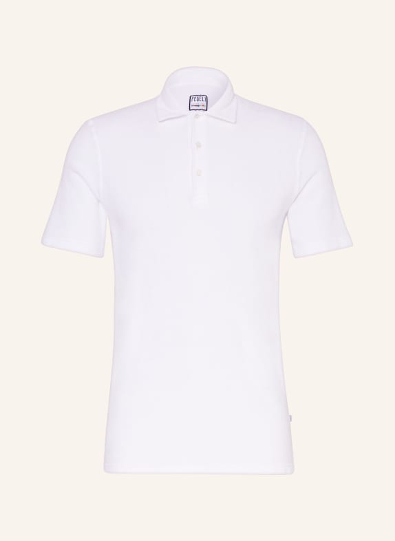 FEDELI Terry cloth polo shirt WHITE