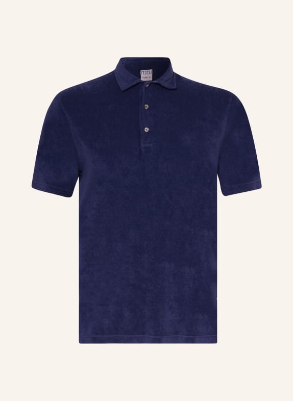 FEDELI Terry cloth polo shirt DARK BLUE