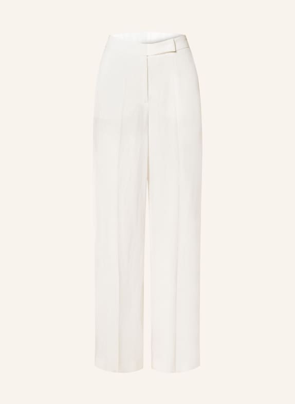 LUISA CERANO Wide leg trousers made of linen WHITE