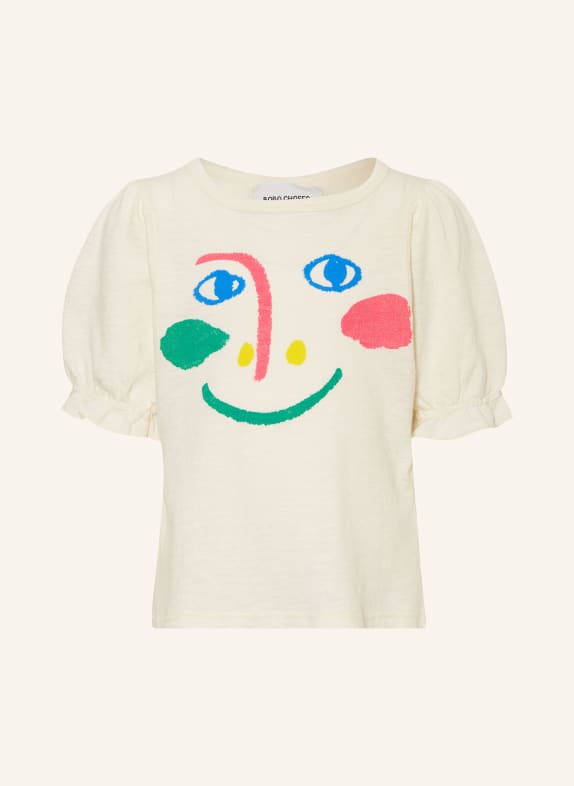 BOBO CHOSES T-shirt SMILING MASK KREMOWY/ NIEBIESKI/ ZIELONY