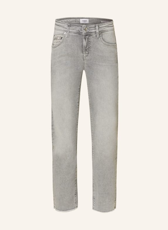 CAMBIO 7/8 jeans PIPER 5146 light grey fringed hem