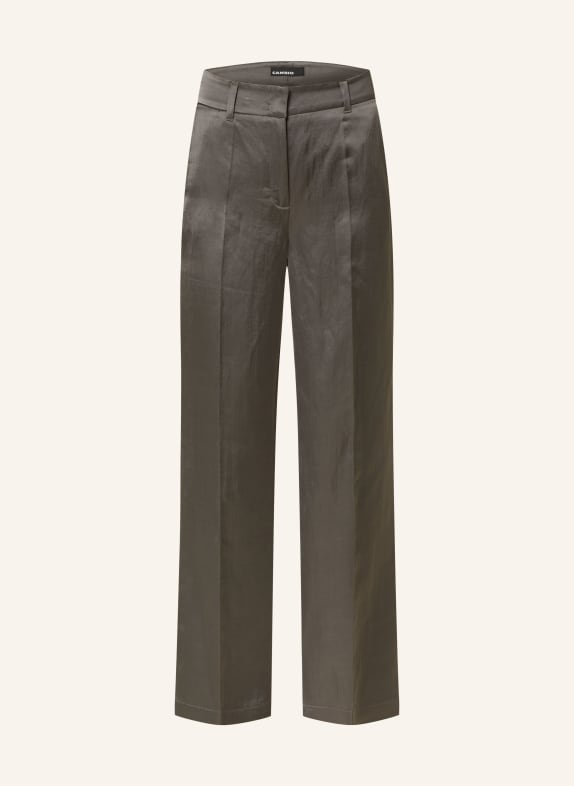 CAMBIO Wide leg trousers AMELIE with linen GRAY