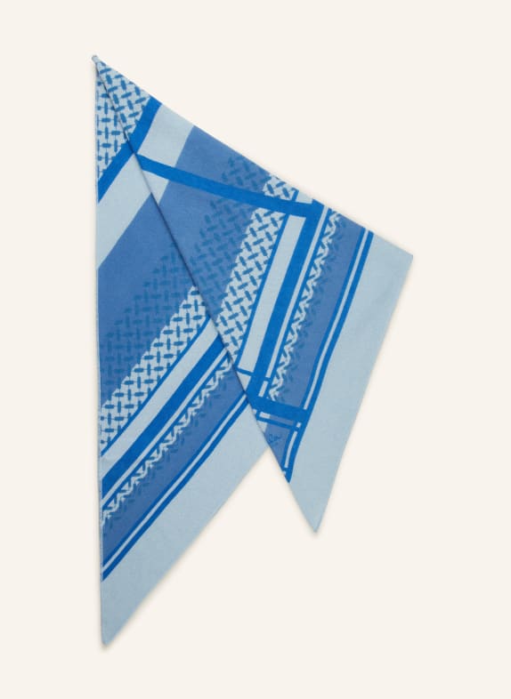 Lala Berlin Triangular scarf in cashmere BLUE/ LIGHT BLUE