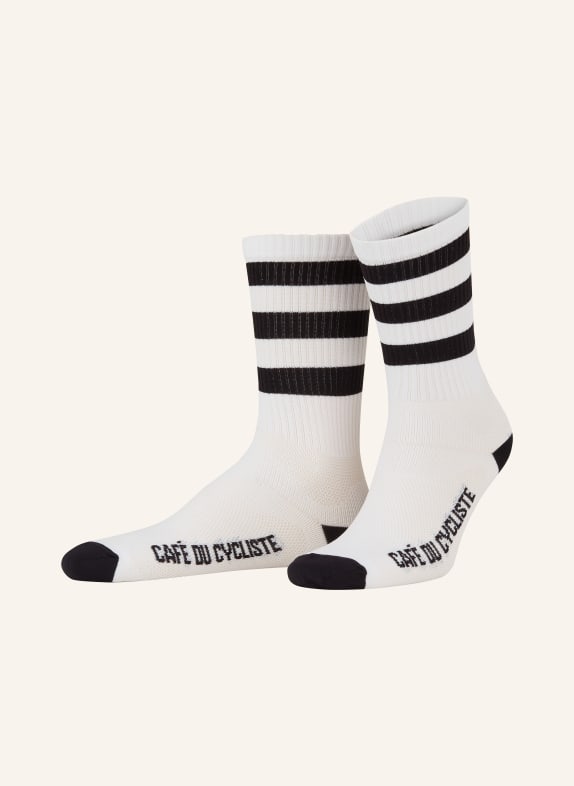 CAFÉ DU CYCLISTE Cyklistické ponožky SKATE BLACK ON WHITE