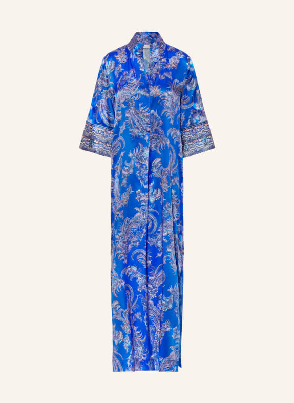 dea kudibal Silk dress HELGA with 3/4 sleeves DARK BLUE/ ROSE/ GREEN