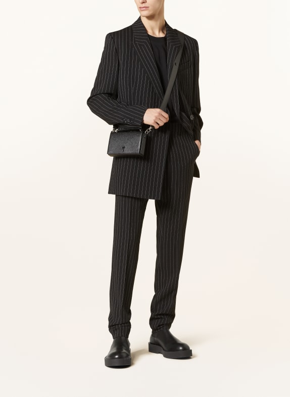 AMI PARIS Veste de costume coupe classique NOIR / BLANC