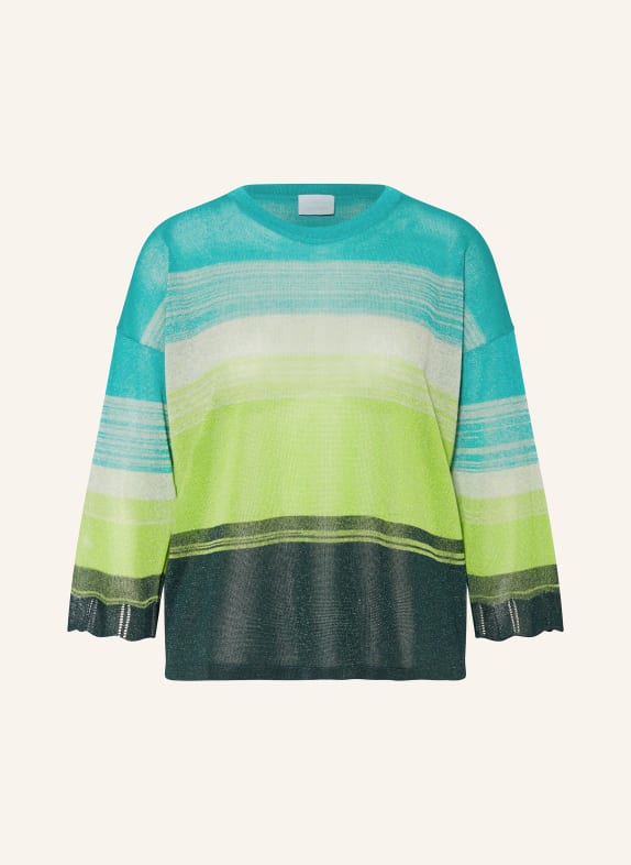 SPORTALM Sweater with 3/4 sleeves DARK GREEN/ LIGHT GREEN/ MINT