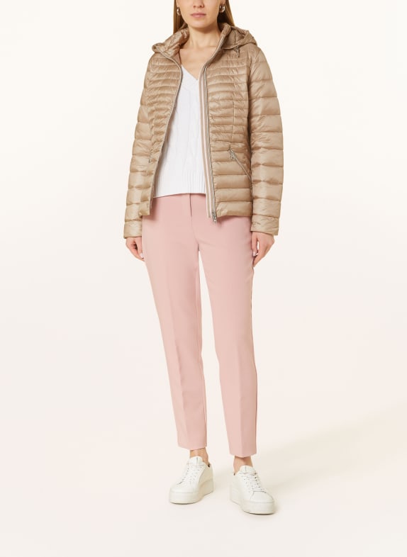 Betty Barclay Quilted jacket with detachable hood BEIGE
