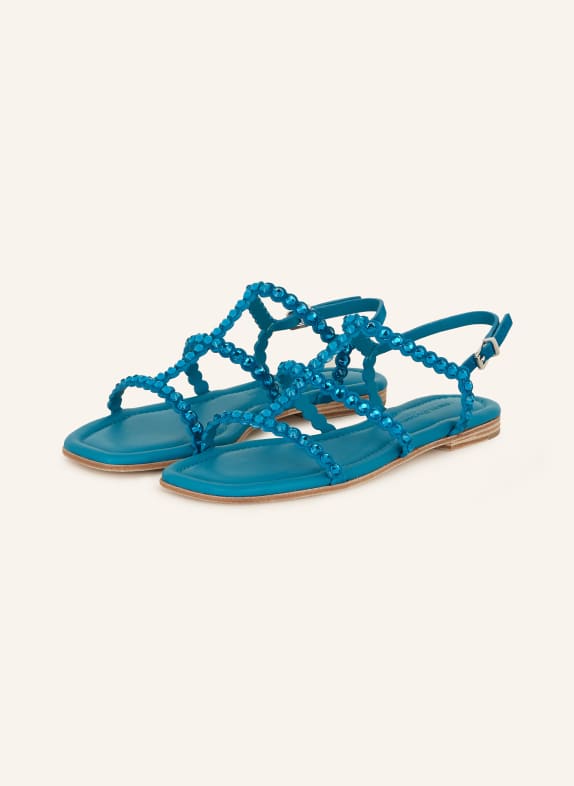 KENNEL & SCHMENGER Sandals HOLLY with decorative gems TEAL