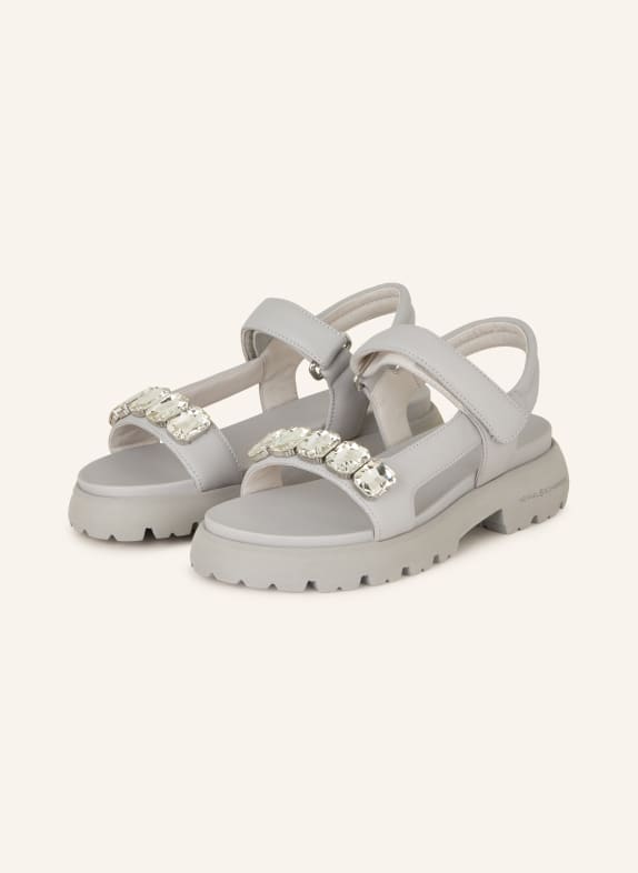 KENNEL & SCHMENGER Sandals SKILL with decorative gems GRAY