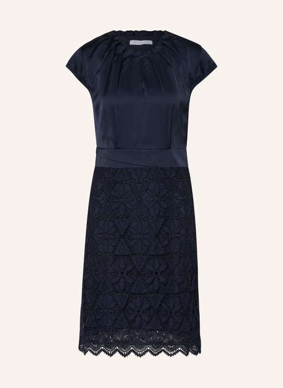 BETTY&CO Satin dress with lace DARK BLUE