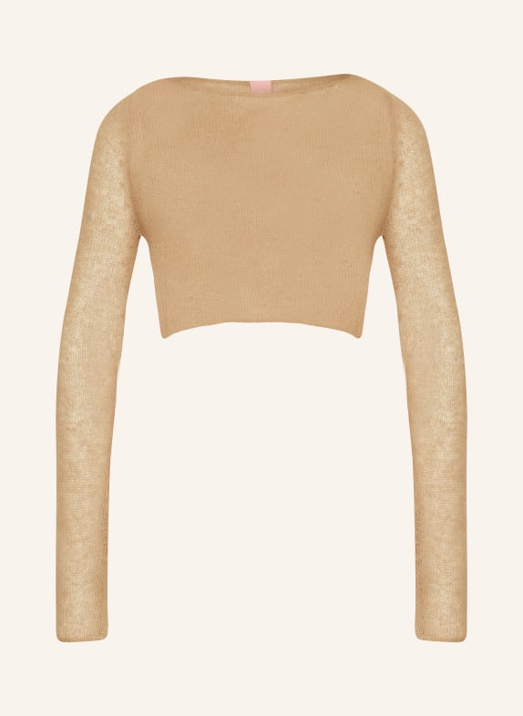 SOMETHINGNEW Cropped Pullover SNCAMILLA HELLBRAUN