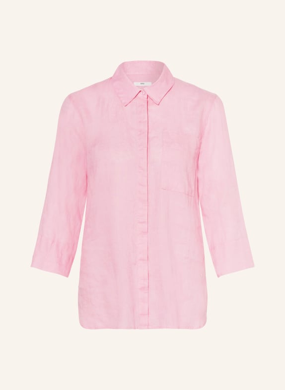 BRAX Shirt blouse VICKI in linen with 3/4 sleeves PINK