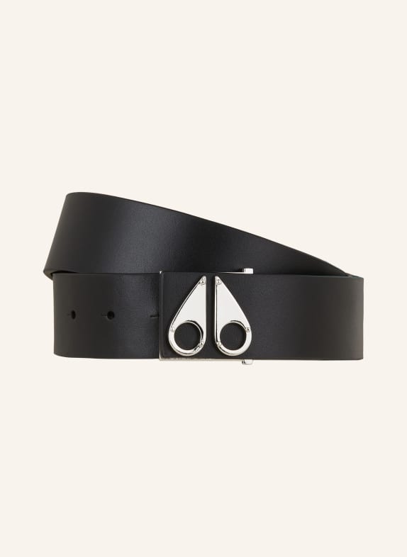 MOOSE KNUCKLES Leather belt BLACK