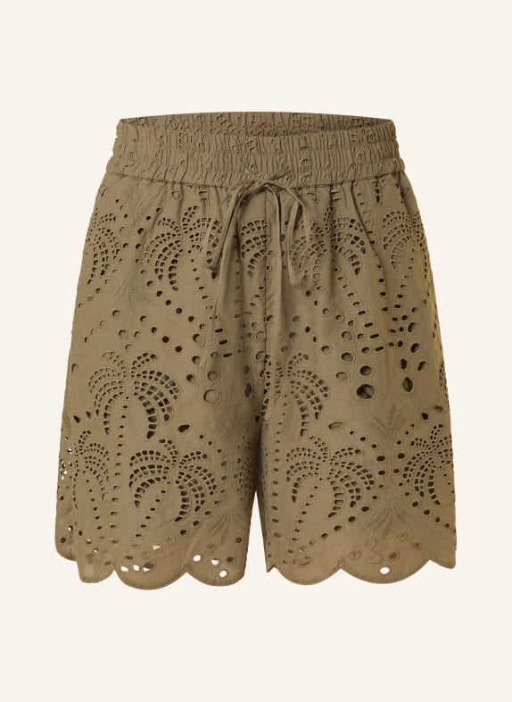 darling harbour Shorts with broderie anglaise KHAKI