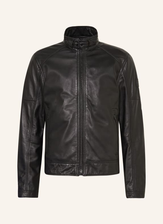 STRELLSON Leather jacket PRESTON BLACK
