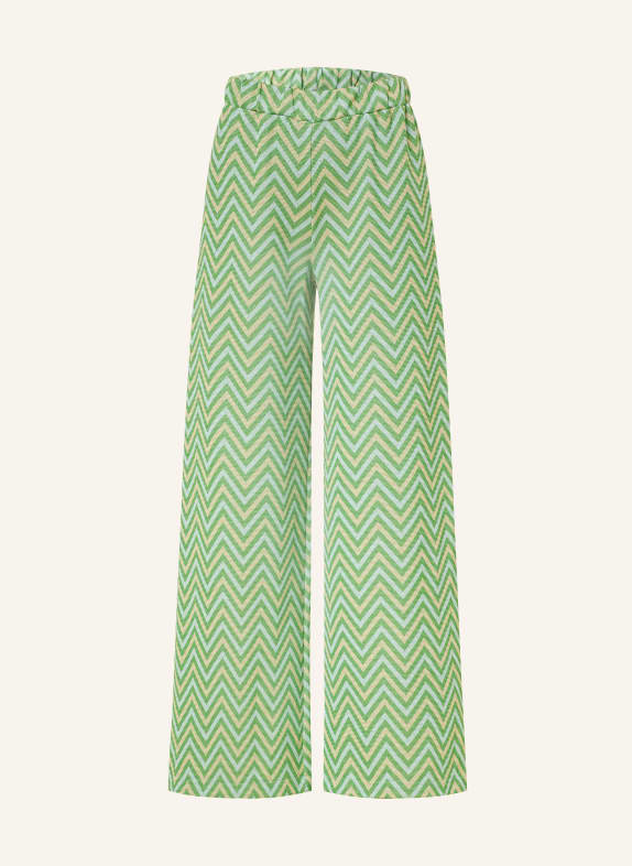 Herrlicher Wide leg trousers NADIA with glitter thread GREEN/ GOLD/ TURQUOISE