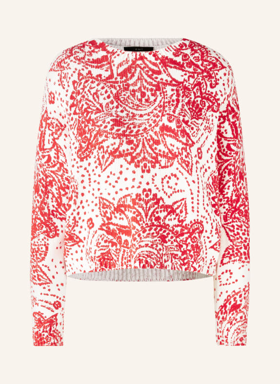 oui Pullover WEISS/ ROT