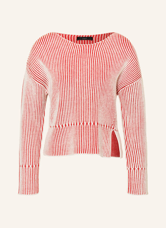 oui Pullover ROT/ WEISS