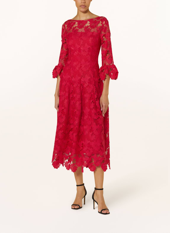 TALBOT RUNHOF Lace dress with 3/4 sleeve PINK