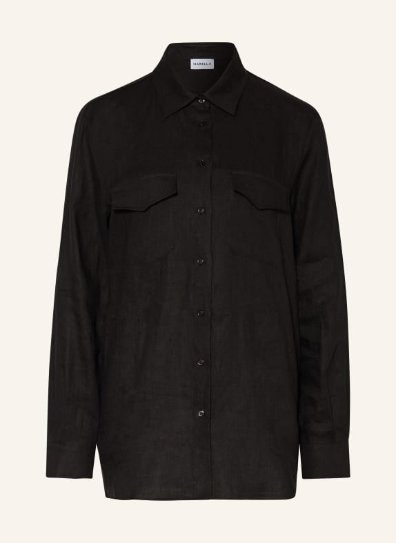 MARELLA Shirt blouse ALCIDE in linen BLACK