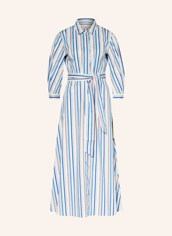 MARELLA Shirt dress JUTTA with 3/4 sleeves LIGHT BLUE/ BLUE/ COGNAC