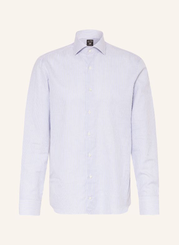 van Laack Shirt regular fit with linen WHITE/ BLUE
