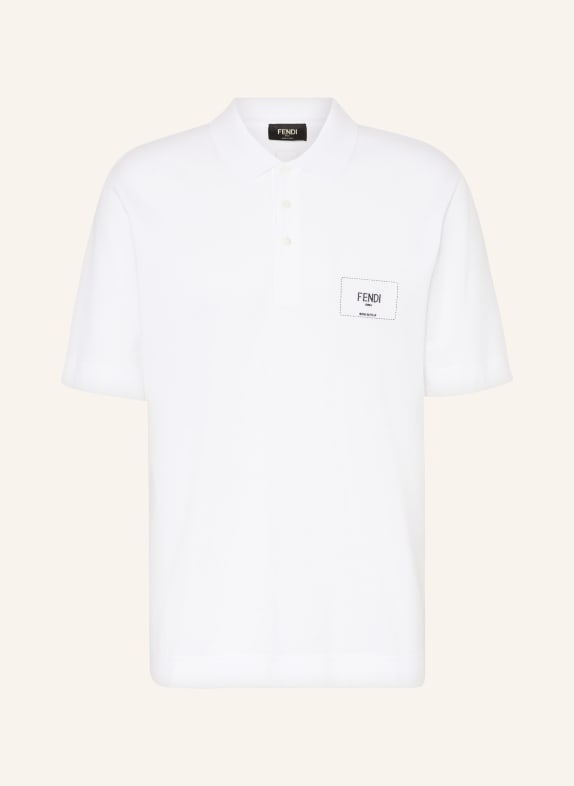 FENDI Piqué-Poloshirt Comfort Fit F0WA0 BIANCO