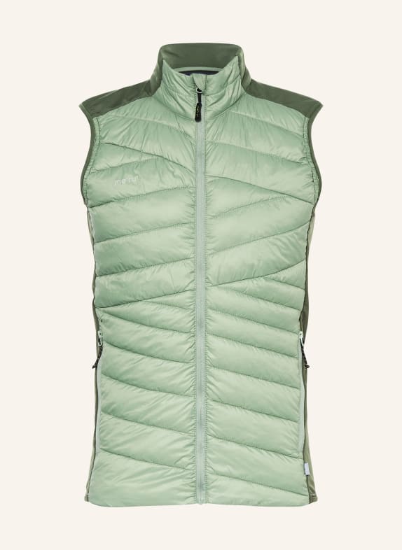 me°ru' Hybrid quilted vest BATHURST LIGHT GREEN/ DARK GREEN