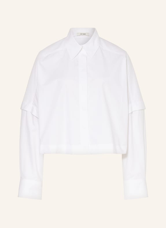 IVY OAK Cropped shirt blouse ELVIRA with detachable sleeves WHITE