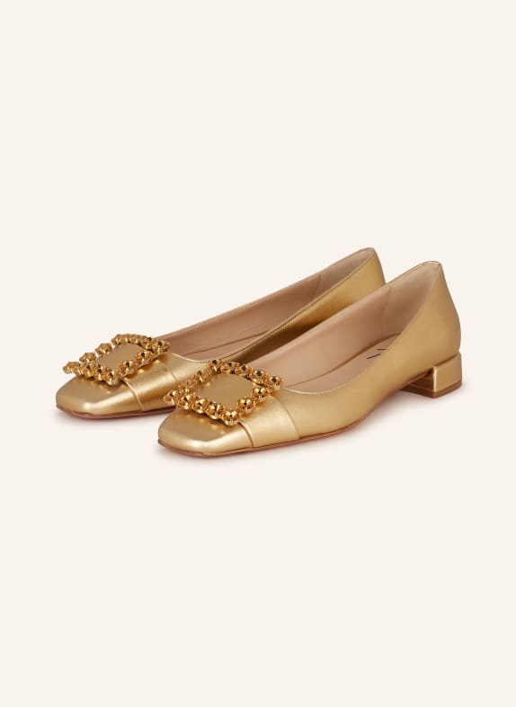 FESTA Pumps REAL with decorative gems GOLD