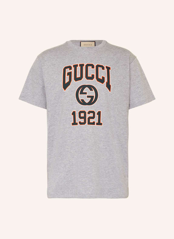 GUCCI T-Shirt GRAU/ DUNKELGRAU/ ORANGE