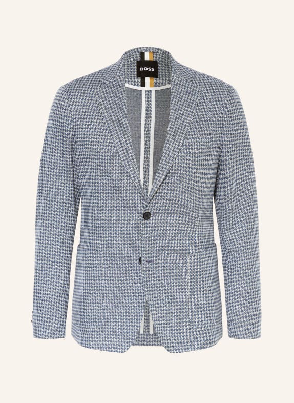 BOSS Jersey jacket HANRY slim fit with linen LIGHT BLUE/ BLUE