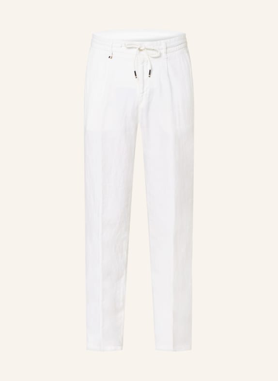 BOSS Linen trousers GENIUS slim fit WHITE