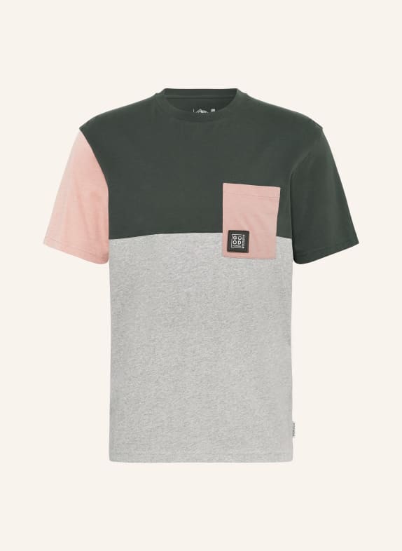 maloja T-Shirt SILSERM. GRÜN/ GRAU/ HELLROT