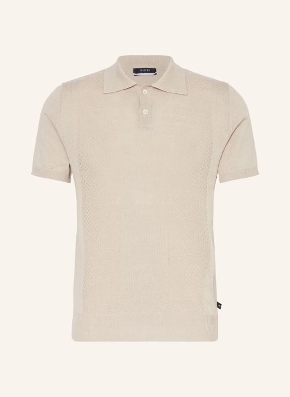 DIGEL Strick-Poloshirt DAMY mit Leinen BEIGE