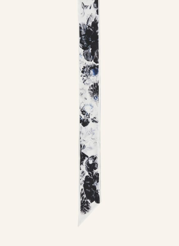 Alexander McQUEEN Silk scarf BLACK/ WHITE/ BLUE