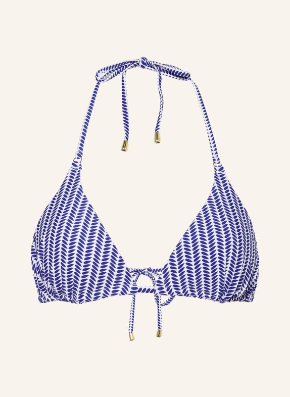 Hot Stuff Triangle bikini top WHITE/ BLUE