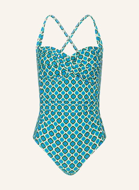 Hot Stuff Swimsuit GREEN/ BLUE/ WHITE