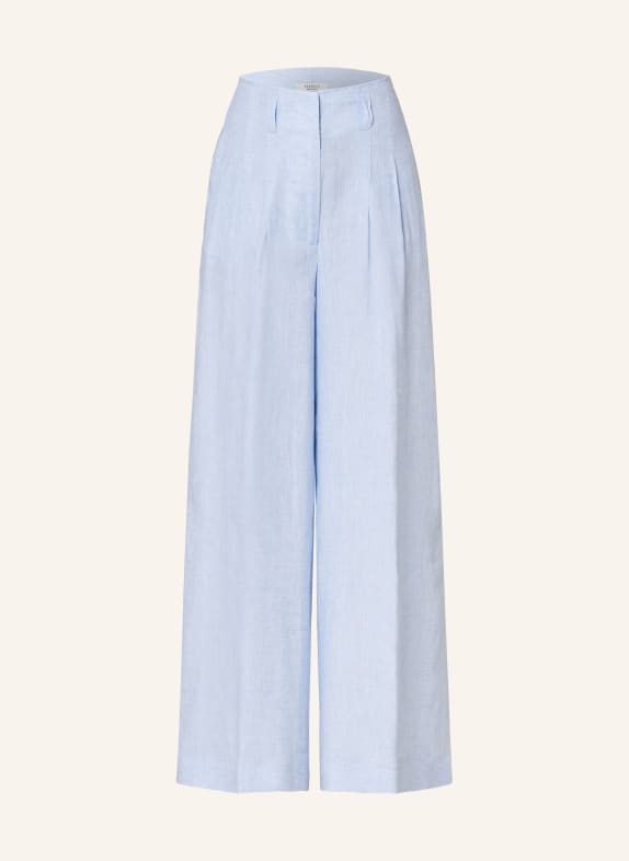 PESERICO Wide leg trousers made of linen LIGHT BLUE