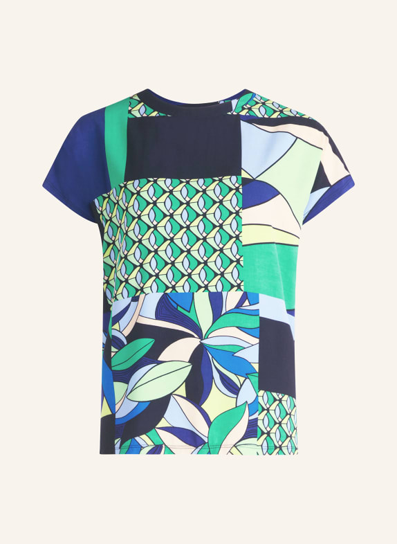 Betty Barclay Shirt blouse in mixed materials DARK BLUE/ GREEN