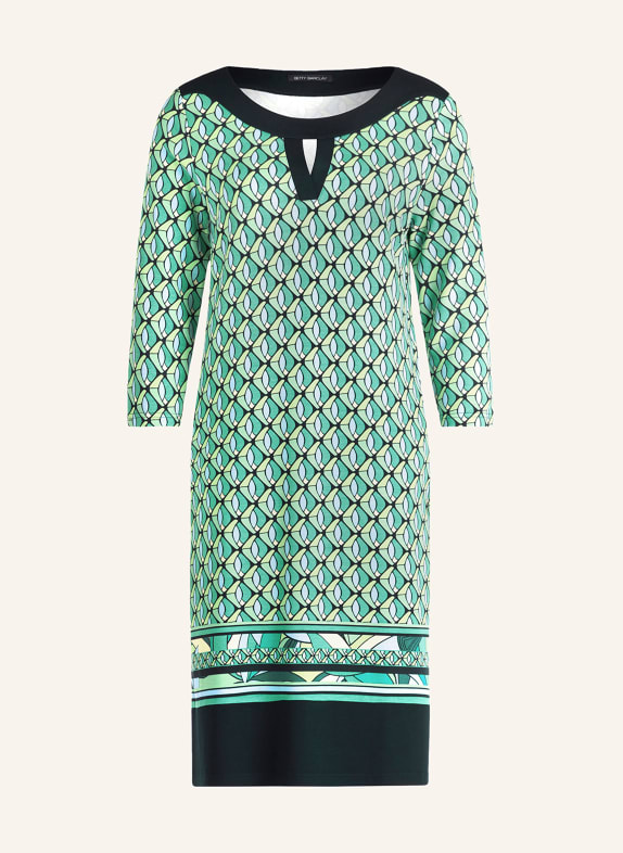 Betty Barclay Jersey dress with 3/4 sleeves and cut-out GREEN/ LIGHT BLUE/ DARK BLUE