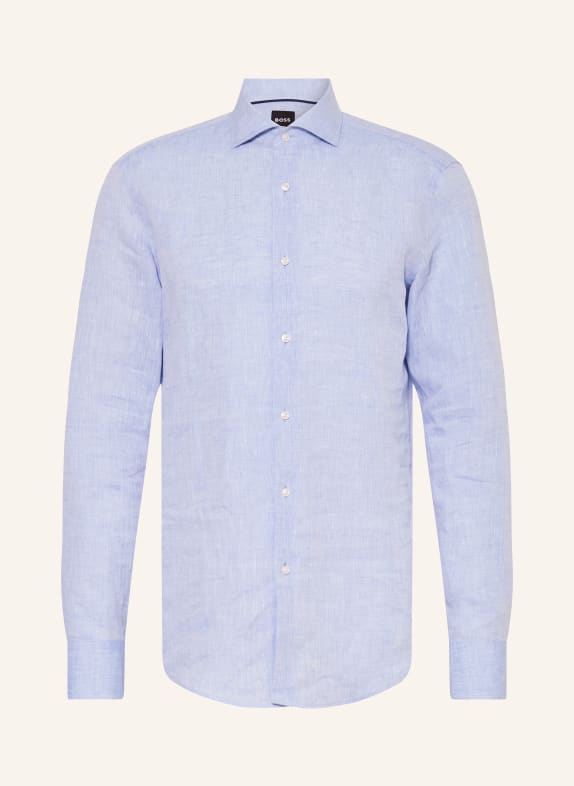 BOSS Linen shirt HANK slim fit LIGHT BLUE