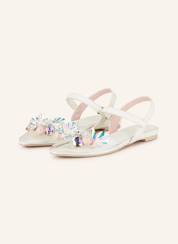 ras Sandals with decorative gems WHITE/ PINK/ SILVER