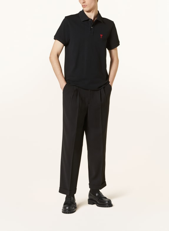 AMI PARIS Piqué-Poloshirt SCHWARZ