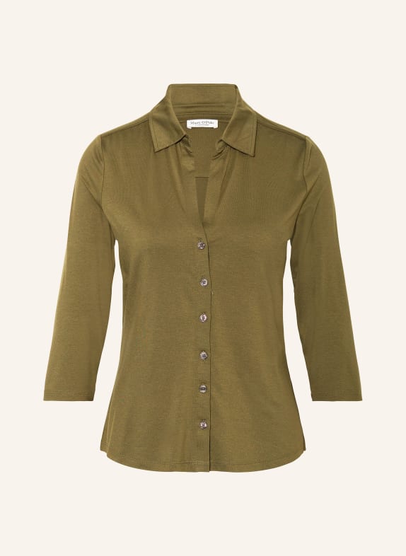 Marc O'Polo Jersey blouse with 3/4 sleeves OLIVE