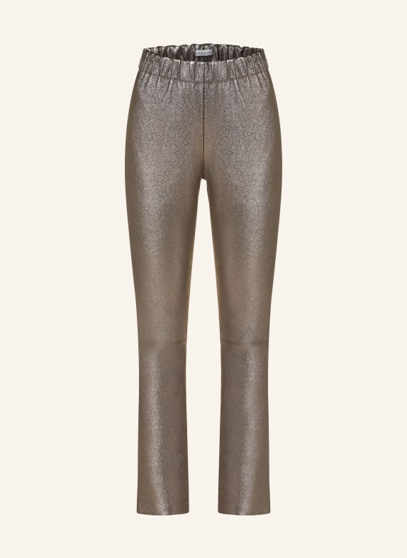 MRS & HUGS Leather trousers SILVER