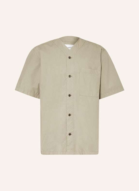 NORSE PROJECTS Short sleeve shirt ERWIN comfort fit KHAKI